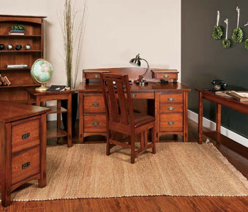 hardwood office desk set